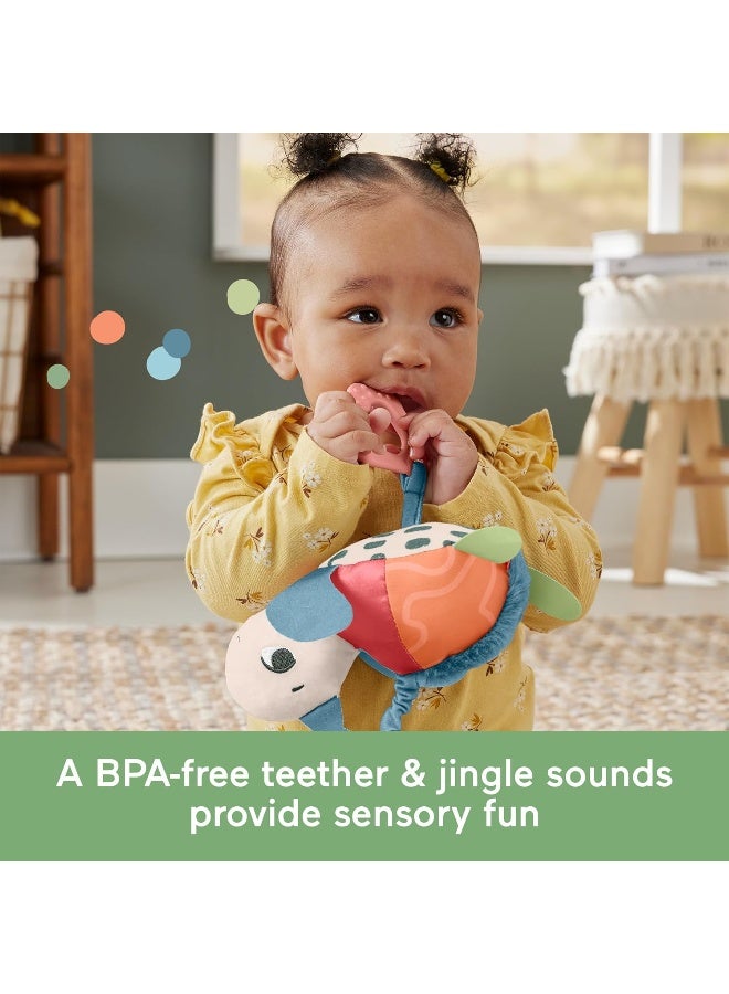 Fisher-Price Baby Stroller Toy Planet Friends Sea Me Bounce Turtle Plush With Teether, Motion & Sounds For Newborns​ Ages 0+ Months  - Image 4