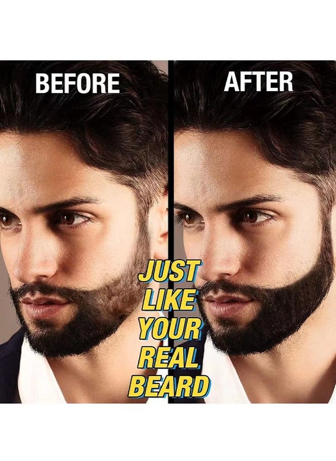 EELHOE Beard Filler - Water Proof, Long Lasting Coverage & Natural Finish - Beard, Moustache & Eyebrows - Micro-Fork Tip for Seamless Application - Includes Bristle Brush for Blending (Black)  - Image 4