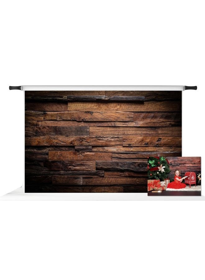 Kate 10x6.5ft Brown Wood Backdrop for Photography Retro Wood Plank Background Cotton Cloth Seamless - Image 1