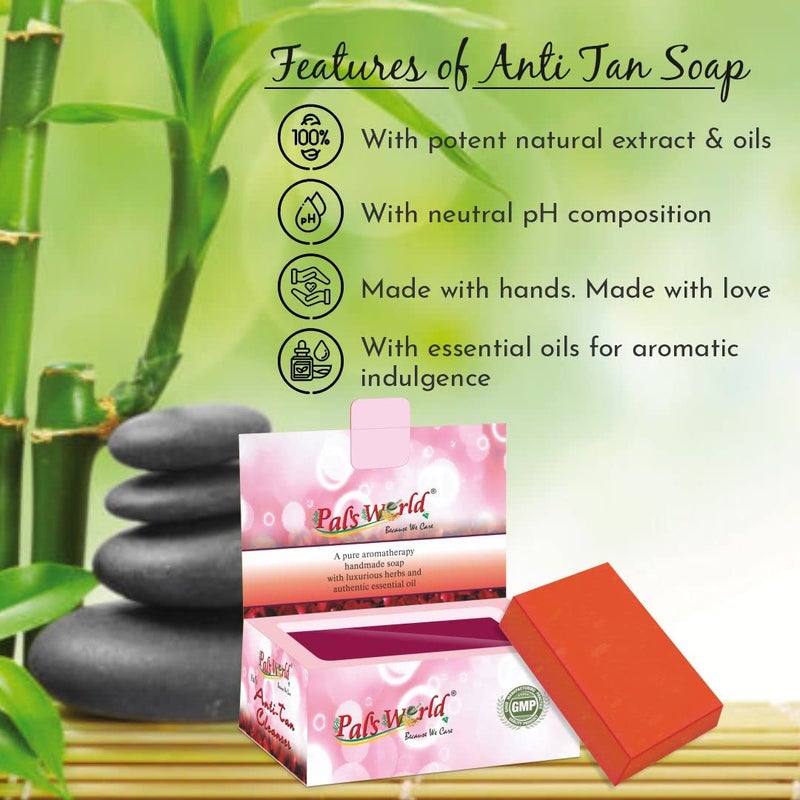 Pal's World Pals World Tan Removal Handmade Soap With Luxurious Herbs Authentic Essential Oil Helps Fights Acne and Pimples Remove Dark Spots For Men Women Anti Tan Cleanser 75gm Each Pack of 10 - Image 5