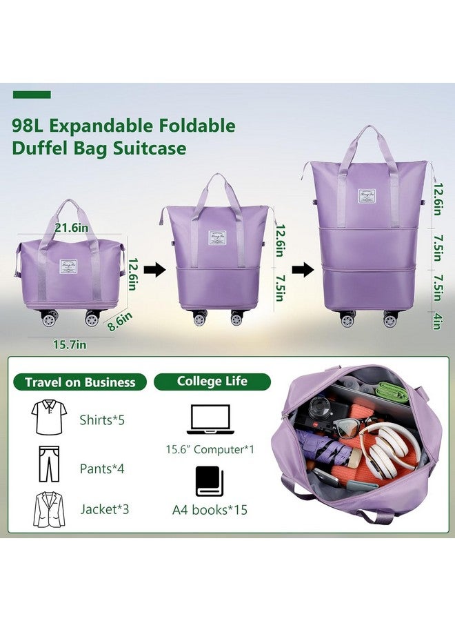 Grab Smart Expandable Suitcase, Folding Travel Bag with Wheels, Weekender Travel Bag for Carry-On, Tote Bag with Storage Space,Short Trips, Fitness, Light - Image 2