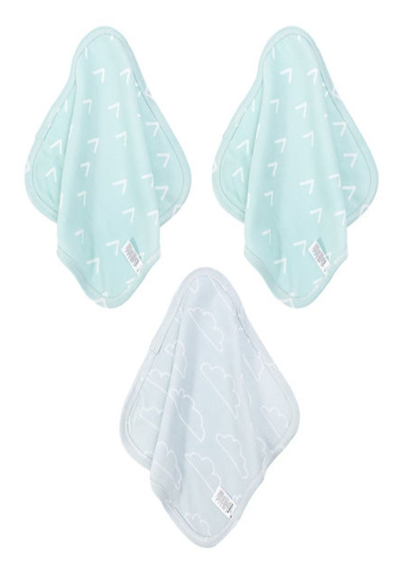 infancie مجموعة مناديل الأطفال القابلة للغسل من الخيزران (25 × 25 سم) للأطفال من 0-4 سنوات، أزرق - Image 1