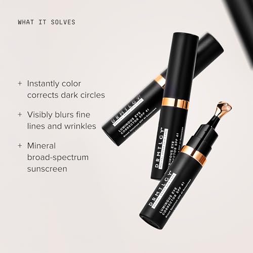 DRMTLGY Luminous Eye Corrector SPF 41 Under Eye Color Corrector for Dark Circles AntiAging Tinted Eye Cream Hydrating Eye Serum with Peach Undertone Deep - Image 3