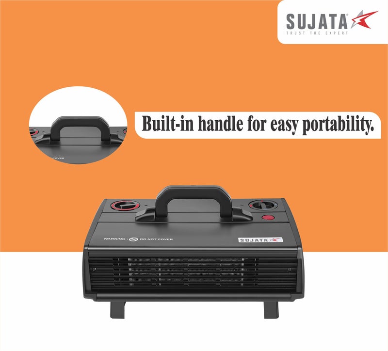 Sujata Heat Convector | 1 Year Warranty, 2000W | Room Heater for Bedroom, Heater for Room in Winter, Fire Resistance PVC Wiring, Adjustable Height & Thermostast for Temperature Control (SRH36- Black) - Image 5