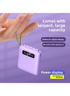 Generic Mini Self-belt Line Large Capacity Charging Treasure 20000 MA Fast Charging Mobile Power Gift Custom LOGO-Color:White [indicator Light Display]-Power Capacity:20000 Ma  - Image 5