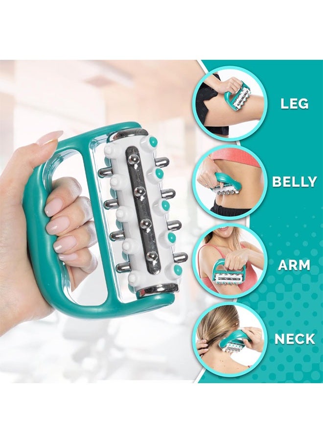 Hihonor Fascia Release and Cellulite Massage Roller Lymphatic Drainage Massager, Deep Tissue Muscle Massage Roller, Handheld Body Massage Tool for Legs, Shoulders & Back, Green  - Image 3