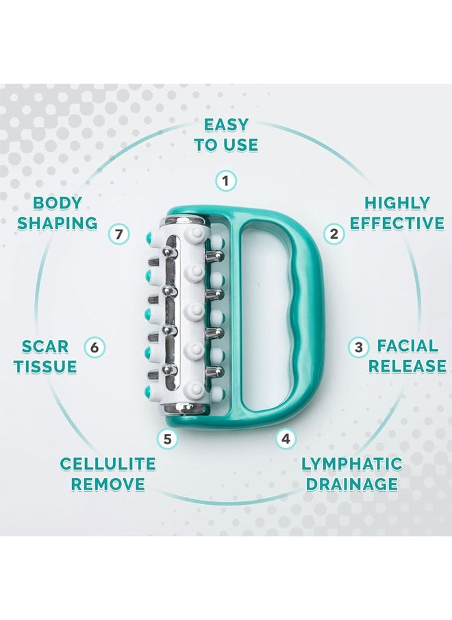 Hihonor Fascia Release and Cellulite Massage Roller Lymphatic Drainage Massager, Deep Tissue Muscle Massage Roller, Handheld Body Massage Tool for Legs, Shoulders & Back, Green  - Image 5