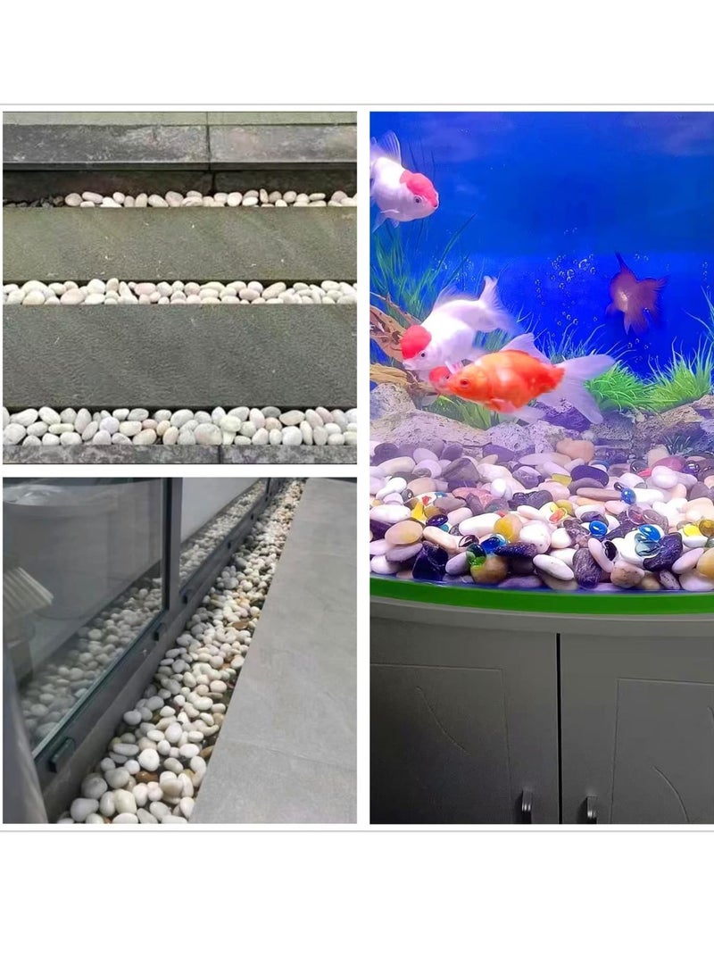 ڤسيل24 2-4 سم حصى زخرفية بيضاء نهر روك أحجار مصقولة كبيرة باللون الأبيض للأواني الزجاجية والمزهريات والحديقة الخارجية وأحواض السمك في الحديقة - Image 4