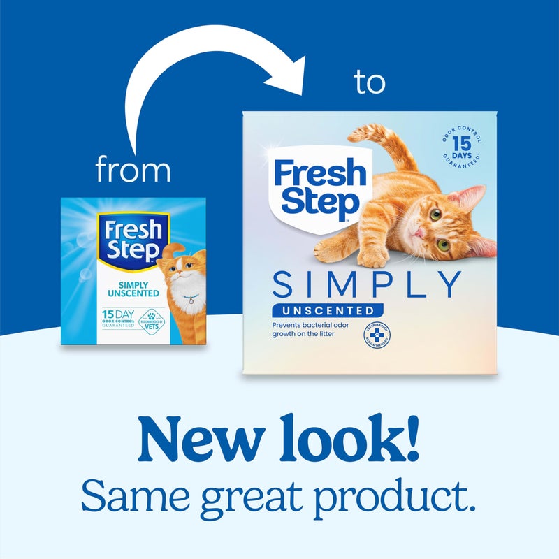 Fresh Step Simply Unscented Clumping Litter, Fresh Step Unscented Cat Litter With Activated Charcoal Technology, 14 lb. Box - Image 2