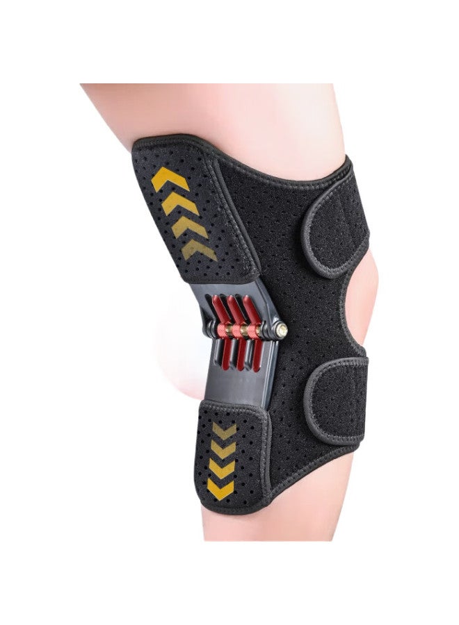 chidong Knee Support Brace Patella Booster Joint Climbing Sports Knee Protector Black Single - Image 2