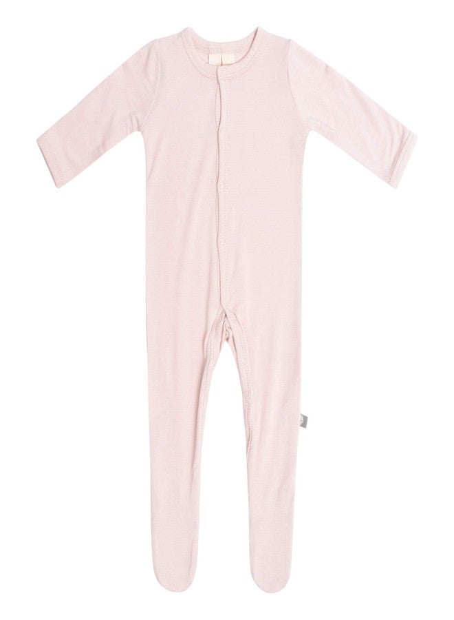 KYTE BABY Unisex Footie, Rayon Made From Bamboo- Snap Closure (0-3 Months, Blush) - Image 1