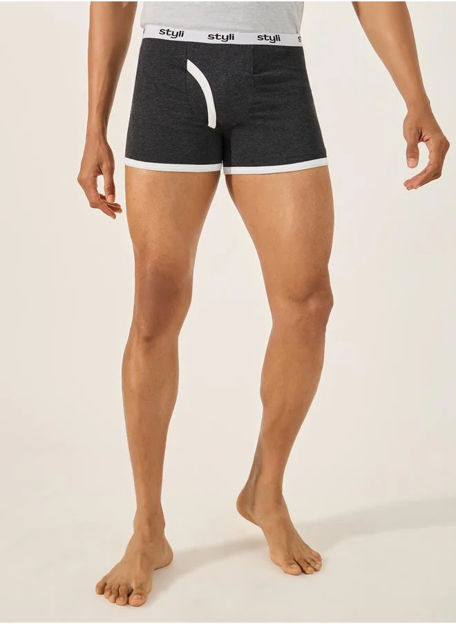 ستايلي Styli Set of 3 - Cotton Stretch Long Trunks