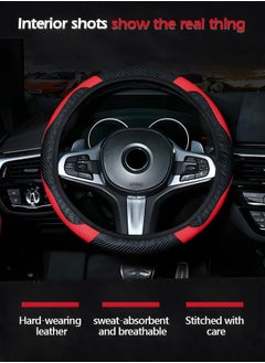 GROIC Car Steering Wheel Cover, Microfiber Leather Elastic Carbon Fiber Auto Steering Wheel Protector, 15 Inch Breathable Anti-Slip Steering Wheel Cover,Auto Interior Accessories  - Image 2