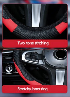 GROIC Car Steering Wheel Cover, Microfiber Leather Elastic Carbon Fiber Auto Steering Wheel Protector, 15 Inch Breathable Anti-Slip Steering Wheel Cover,Auto Interior Accessories  - Image 3