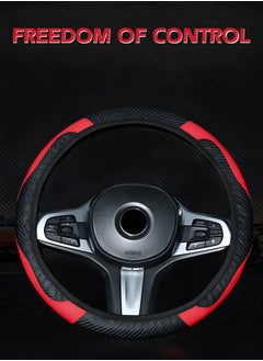 GROIC Car Steering Wheel Cover, Microfiber Leather Elastic Carbon Fiber Auto Steering Wheel Protector, 15 Inch Breathable Anti-Slip Steering Wheel Cover,Auto Interior Accessories  - Image 4