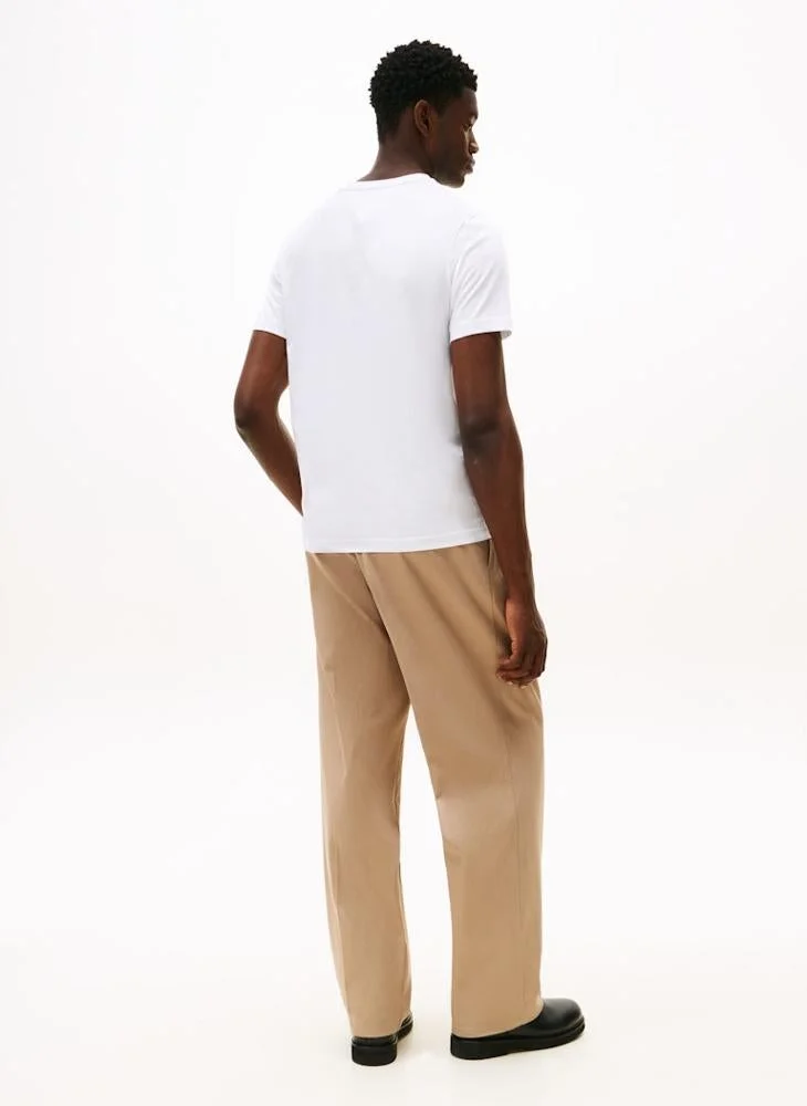 تومي هيلفيغر تيشيرت بياقة دائرية وشعار