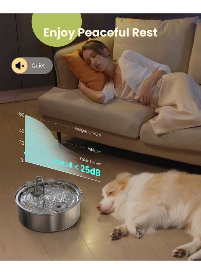Oneisall Dog Water Fountain For Large Dogs,7L/230Oz/1.8G Stainless Steel Dog Fountain Super Quiet With Triple Filtration,Great For Large Dogs Cats And MultiPet Home - Image 4