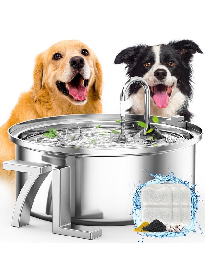 Oneisall Dog Water Fountain For Large Dogs,7L/230Oz/1.8G Stainless Steel Dog Fountain Super Quiet With Triple Filtration,Great For Large Dogs Cats And MultiPet Home - Image 1