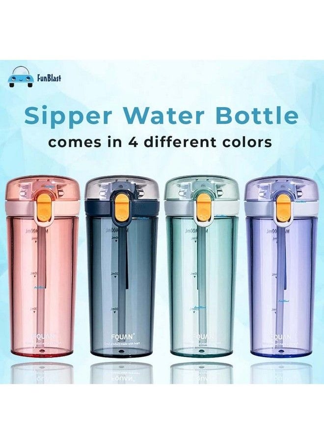 FunBlast - Sipper Bottle For Kidsbottle With Straw And Sipper Tumbler With Straw And Sipper Kids Bottles For Water Milk Cold Drinks And Juice Bpa Free Spill Proof Tumbler (Pink) - Image 1