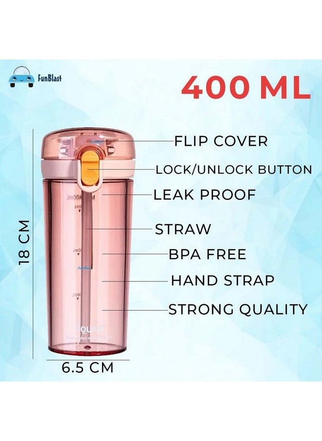 FunBlast - Sipper Bottle For Kidsbottle With Straw And Sipper Tumbler With Straw And Sipper Kids Bottles For Water Milk Cold Drinks And Juice Bpa Free Spill Proof Tumbler (Pink) - Image 1