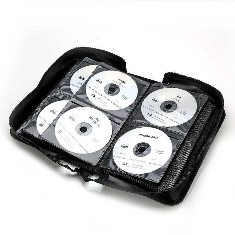 CCidea CD Case DVD Storage Holder, 128 Capacity DVD Cases Organizer CD Plastic Protective Carrying Binder,Portable Cd Wallet for Home Travel (Black) - Image 2