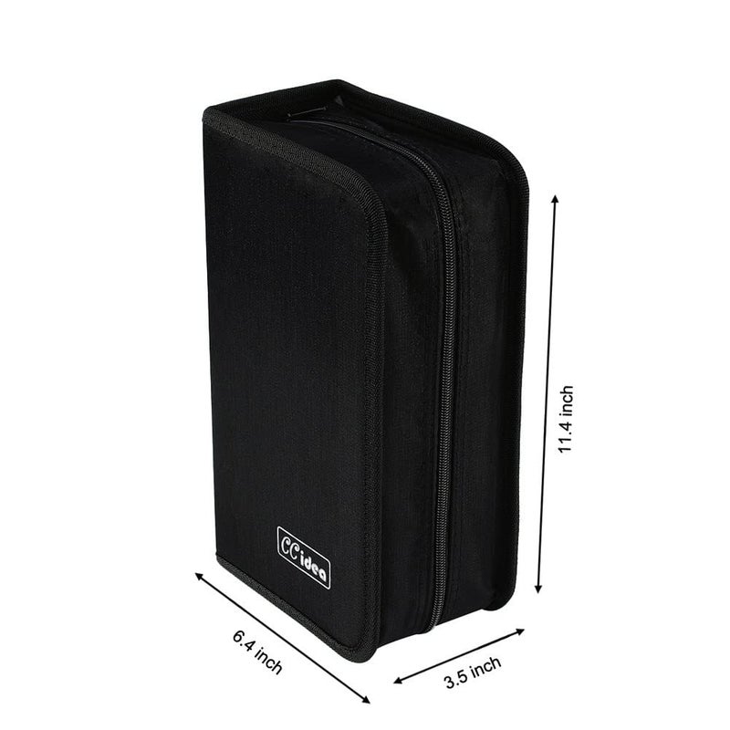 CCidea CD Case DVD Storage Holder, 128 Capacity DVD Cases Organizer CD Plastic Protective Carrying Binder,Portable Cd Wallet for Home Travel (Black) - Image 3