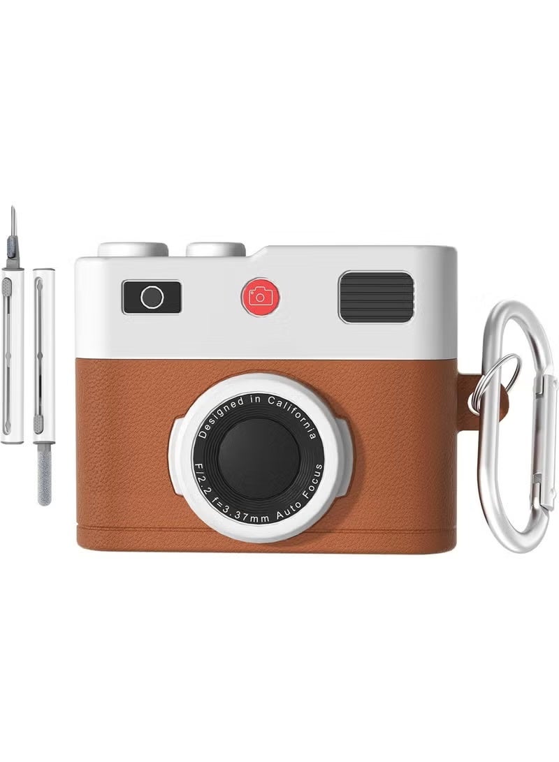 Rock Pow for AirPods pro3 (3th Generation) Case Cover,with Keychain and Cleaner Kit,Cute Cartoon Cool AirPods pro 3 Case,Retro 3D Camera Protective Silicone Skin Cover for Airpods pro 3 Case - Image 1