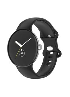 Replacement Strap For Google Pixel Watch Single Color Silicone Watch Band Man Black