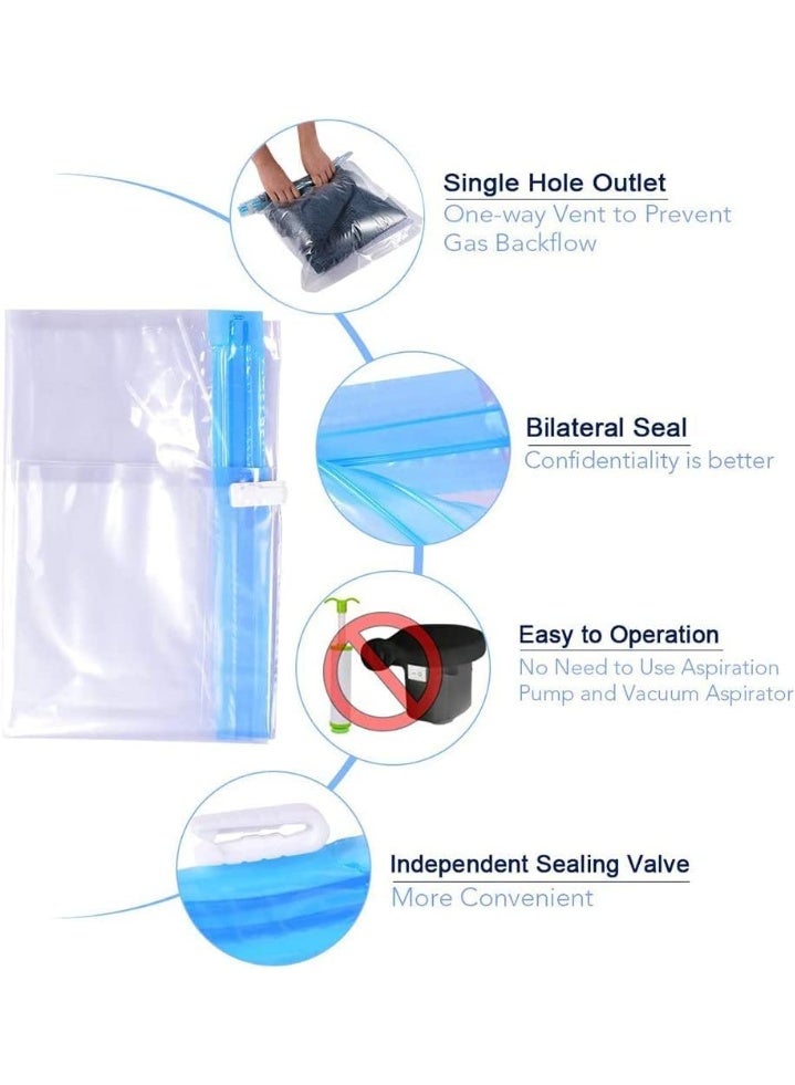 Compression Bags, Travel Accessories, 10 Pack Space Saver Bags, No Vacuum or Pump Needed, Vacuum Storage Bags for Travel Essentials, Home Packing-Organizers (Blue) - Image 5