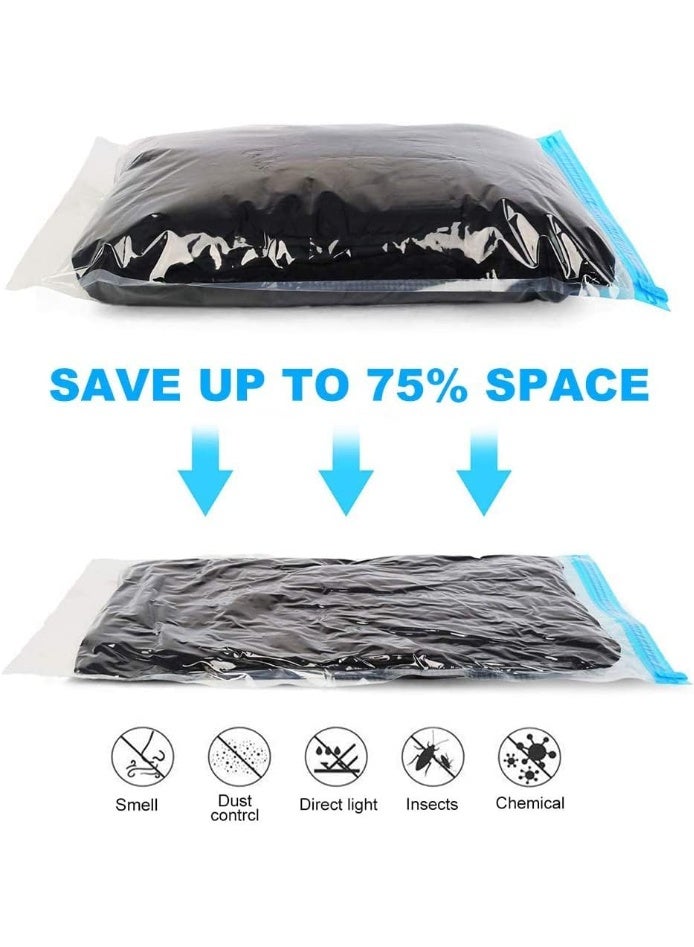 Compression Bags, Travel Accessories, 10 Pack Space Saver Bags, No Vacuum or Pump Needed, Vacuum Storage Bags for Travel Essentials, Home Packing-Organizers (Blue) - Image 3