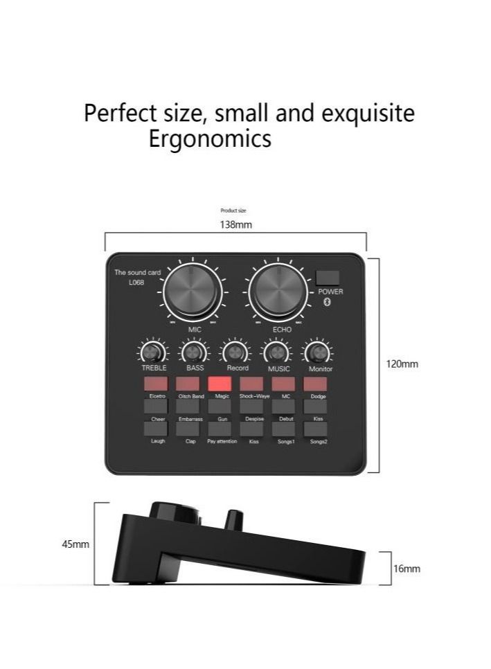 "Immerse Yourself in Crystal Clear Audio: L068 Sound Card with Microphone Set for Ultimate Sound Quality and Recording Precision"