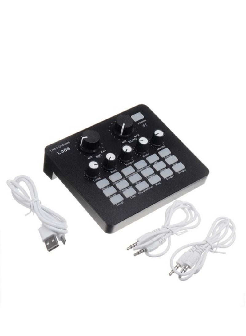 "Immerse Yourself in Crystal Clear Audio: L068 Sound Card with Microphone Set for Ultimate Sound Quality and Recording Precision"