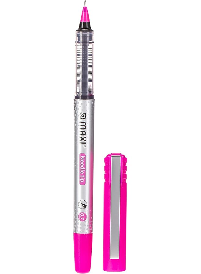 Maxi Roller Pen 0.7Mm Needle Tip Box Of 12Pc Pink - Image 1