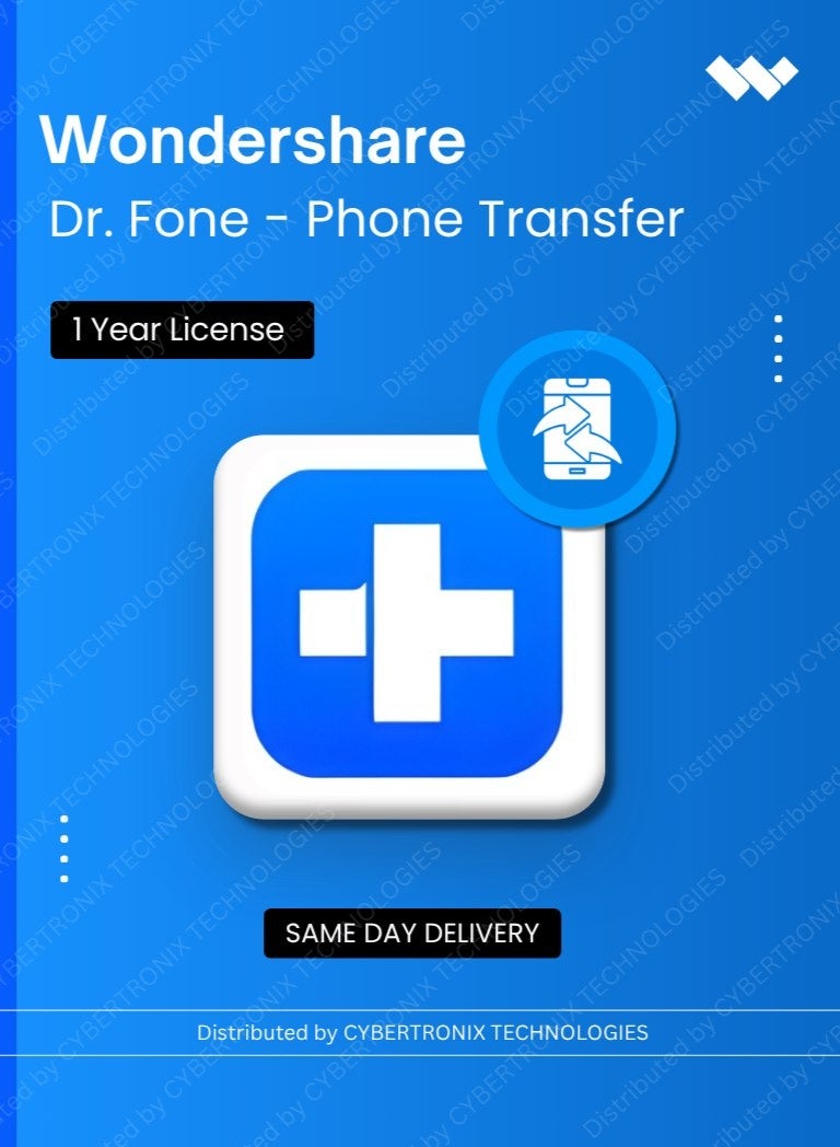 Wondershare  Dr.Fone - Phone Transfer | 1 Year | Digital License | Same Day Delivery