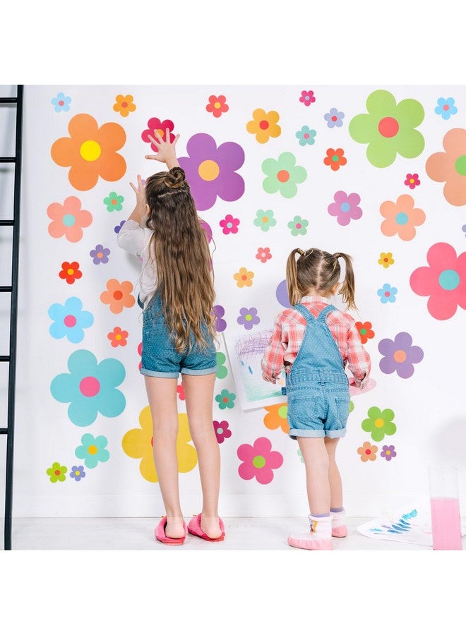 COMNICO 63pcs Cute Flowers Wall Sticker PVC Colorful Y2k Floral Wall Decor Vinyl Peel and Stick Flowers Stickers for Teen Girls Boy Kids Nursery Bedroom Kindergarten(9 Sheets, Bright Colors) - Image 4