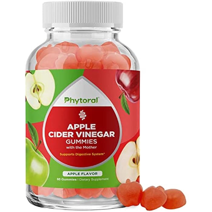Phytoral Apple Cider Vinegar Gummies with the Mother - ACV Gummies with Mother for Adults for Immune Support Digestion Gut Health and Energy Support Supplement - Apple Cider Vinegar Gummy Vitamins for Adults - Image 1