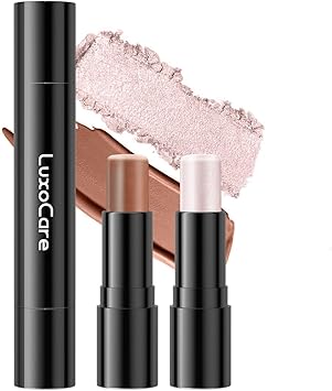 LuxoCare DoubleEnd Highlighter Shading Stick 2 in 1 Waterproof Cream Contour Highlighter LongLasting Smooth Face Professional Makeup Stick for All Skin Tones - Image 1