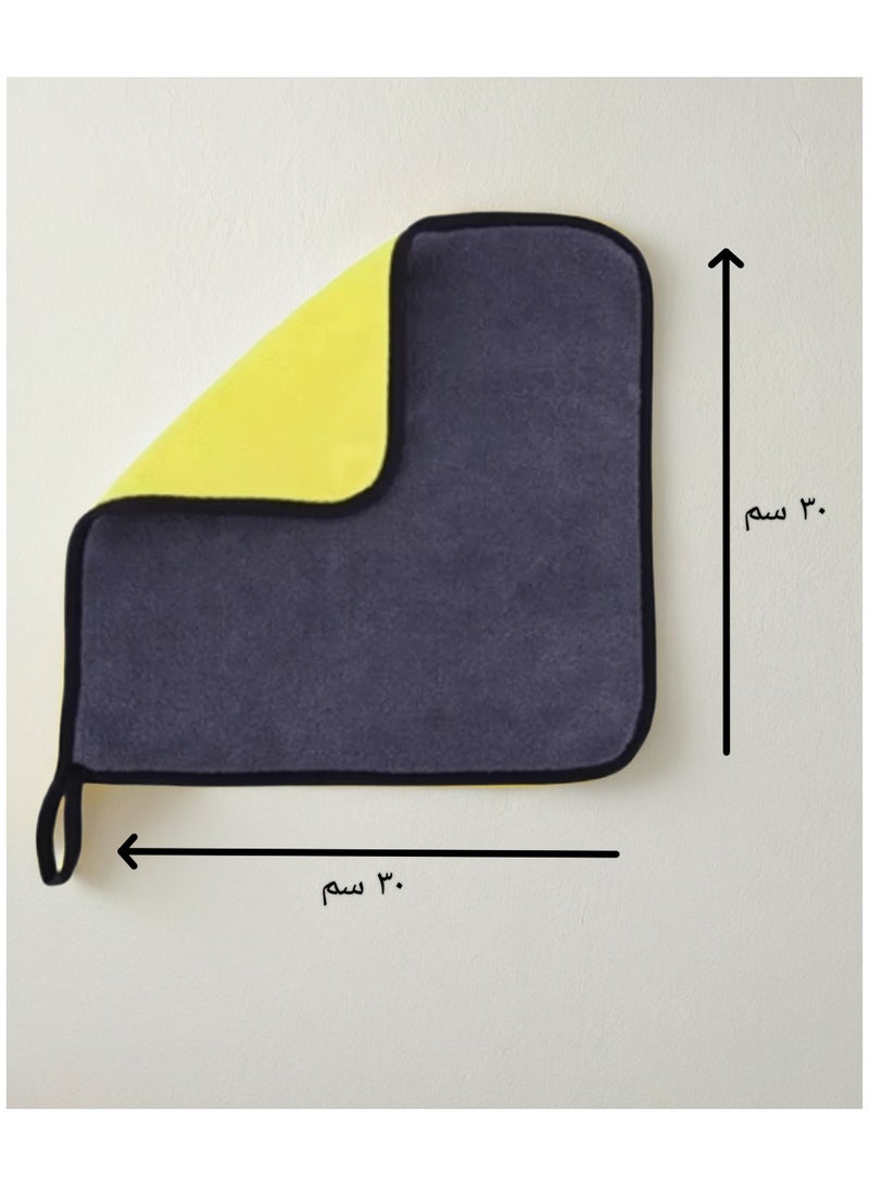 Generic Microfiber Towels: 2-Piece Microfiber Towel Set for Cars, Surfaces, and Glass, for Cleaning, Polishing, and Wiping, Multi-Purpose Microfiber Towel, Yellow Exterior Towel - 30cm x 30cm.  - Image 3