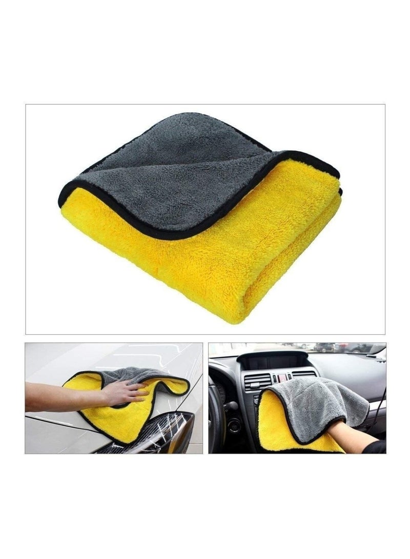 Generic Microfiber Towels: 2-Piece Microfiber Towel Set for Cars, Surfaces, and Glass, for Cleaning, Polishing, and Wiping, Multi-Purpose Microfiber Towel, Yellow Exterior Towel - 30cm x 30cm.  - Image 2