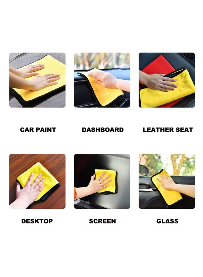 Generic Microfiber Towels: 2-Piece Microfiber Towel Set for Cars, Surfaces, and Glass, for Cleaning, Polishing, and Wiping, Multi-Purpose Microfiber Towel, Yellow Exterior Towel - 30cm x 30cm.  - Image 5