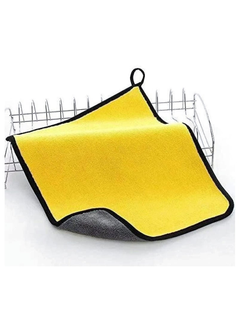Generic Microfiber Towels: 2-Piece Microfiber Towel Set for Cars, Surfaces, and Glass, for Cleaning, Polishing, and Wiping, Multi-Purpose Microfiber Towel, Yellow Exterior Towel - 30cm x 30cm.  - Image 4