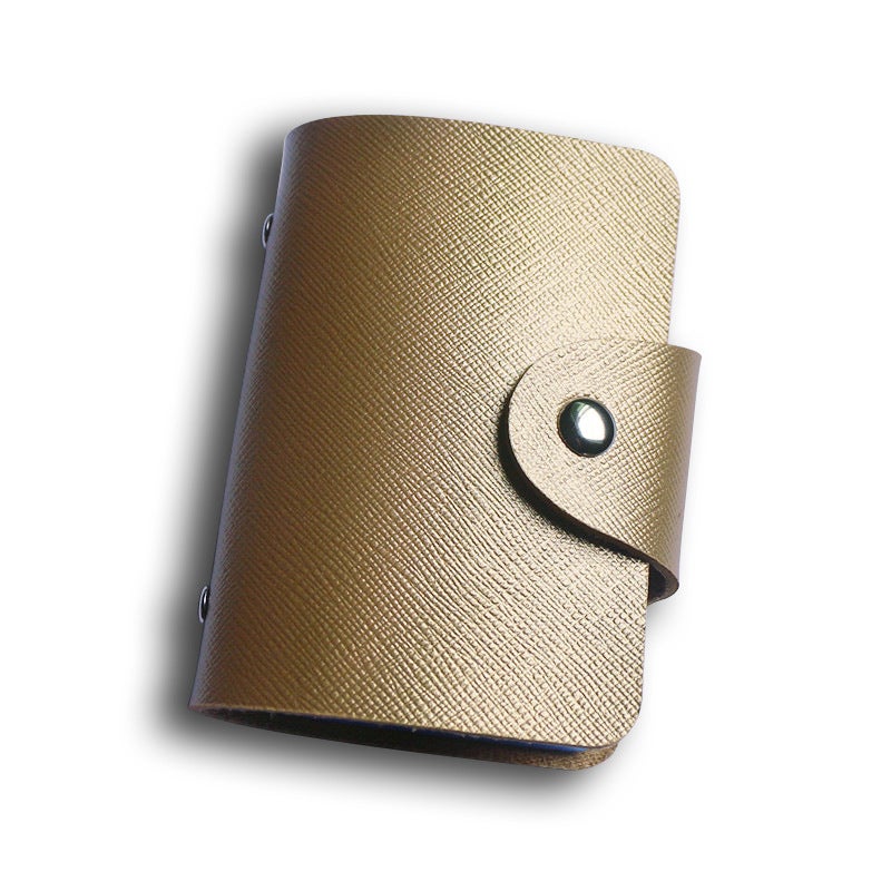 Multi-Slot Card Holder Anti-theft RFID Blocking Saffiano-Gold 