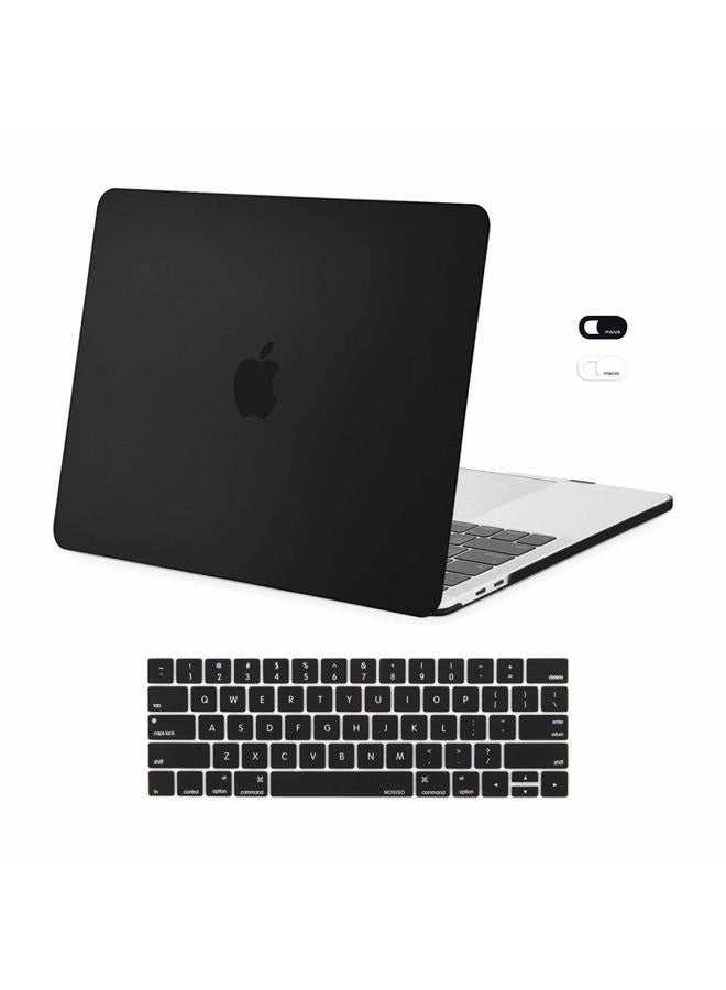 Mosiso Compatible with MacBook Pro 13 inch Case M2 2025, 2024, 2023-2016 A2338 M1 A2251 A2289 A2159 A1989 A1708 A1706, Plastic Hard Case&Keyboard Skin&Webcam Cover for MacBook Pro 13.3, Black - Image 1