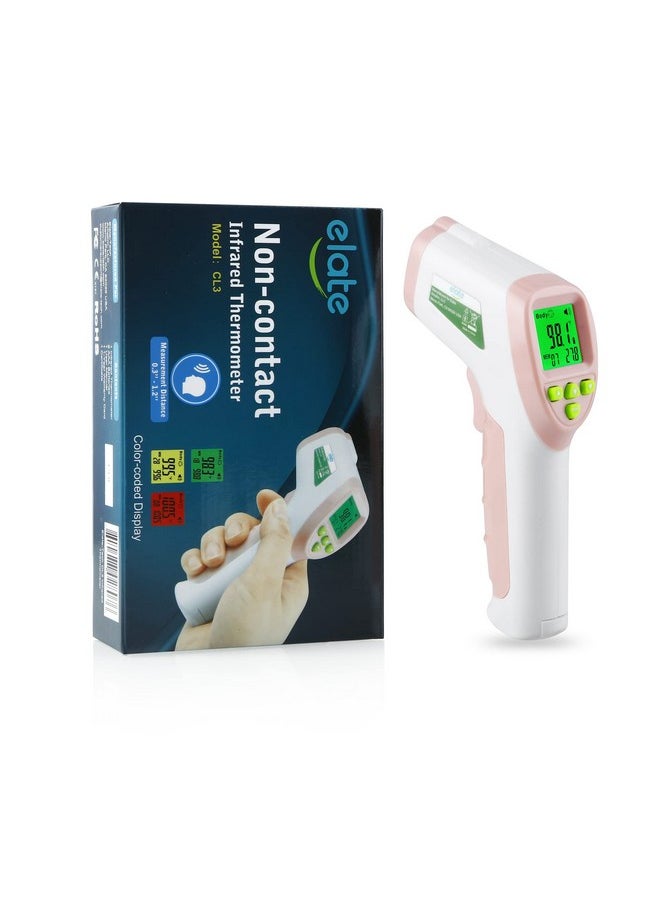 Elate - Non Contact/No Touch Digital Forehead Thermometer For Adults Kids And Babies. Accurate Hospital Medical Grade Touchless Temporal Thermometer Fsa Hsa Approved Pink - Image 1