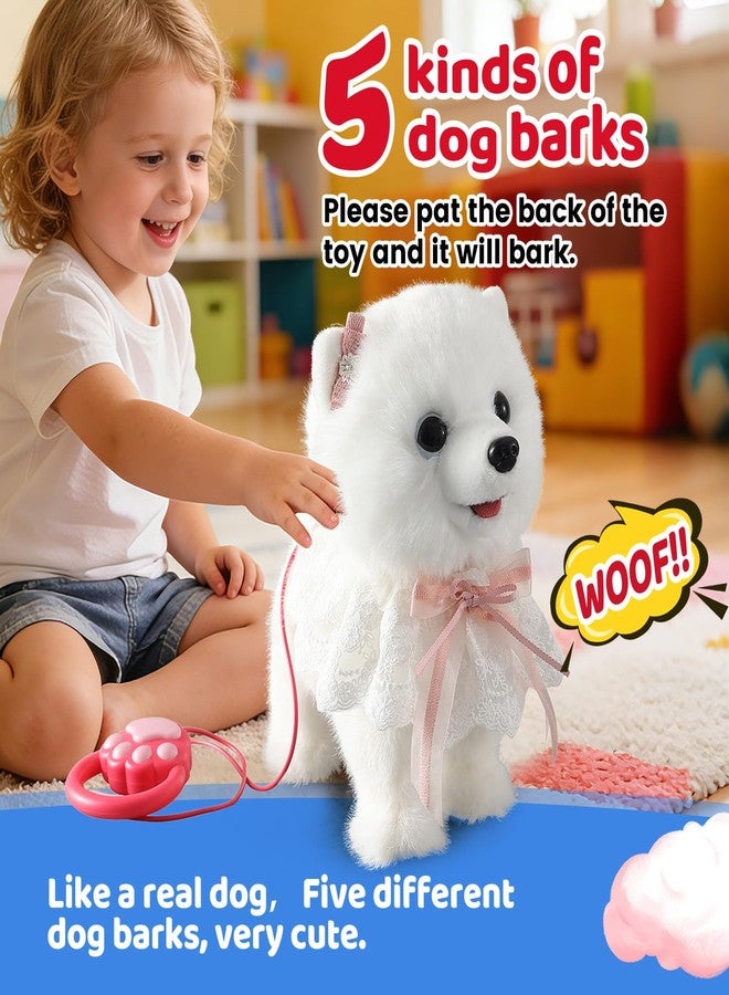 HCdoujoy Walking Barking Singing Samoyed Puppy Toy, Repeats What You Say, Realistic Licking Tongue Wagging Tail Mechanical Dog with Touch or Voice Control, Interactive Music Dancing Plush Pet for Kids - Image 4