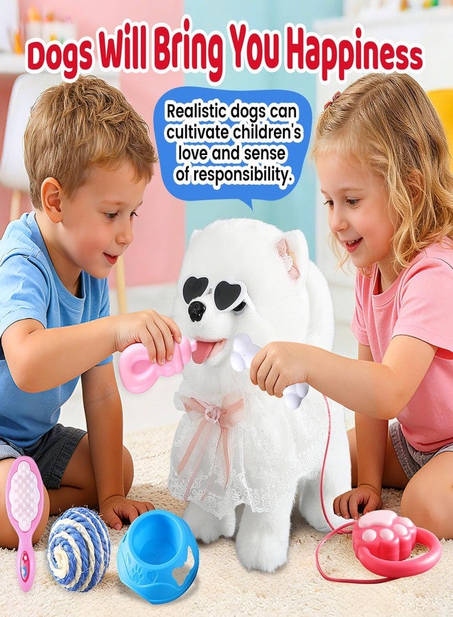 HCdoujoy Walking Barking Singing Samoyed Puppy Toy, Repeats What You Say, Realistic Licking Tongue Wagging Tail Mechanical Dog with Touch or Voice Control, Interactive Music Dancing Plush Pet for Kids - Image 3