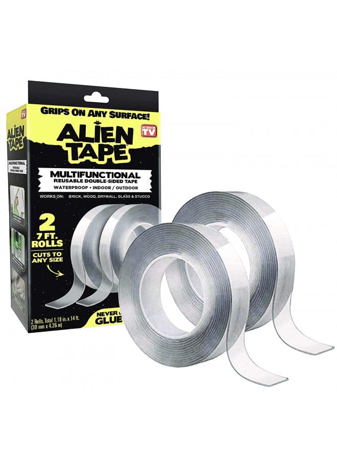 Bell Howell Alientape Nano Double Sided Tape, Multipurpose Removable Adhesive Transparent Grip Mounting Tape Washable Strong Sticky Heavy Duty for Carpet Photo Frame Poster Décor As Seen On TV  - Image 1