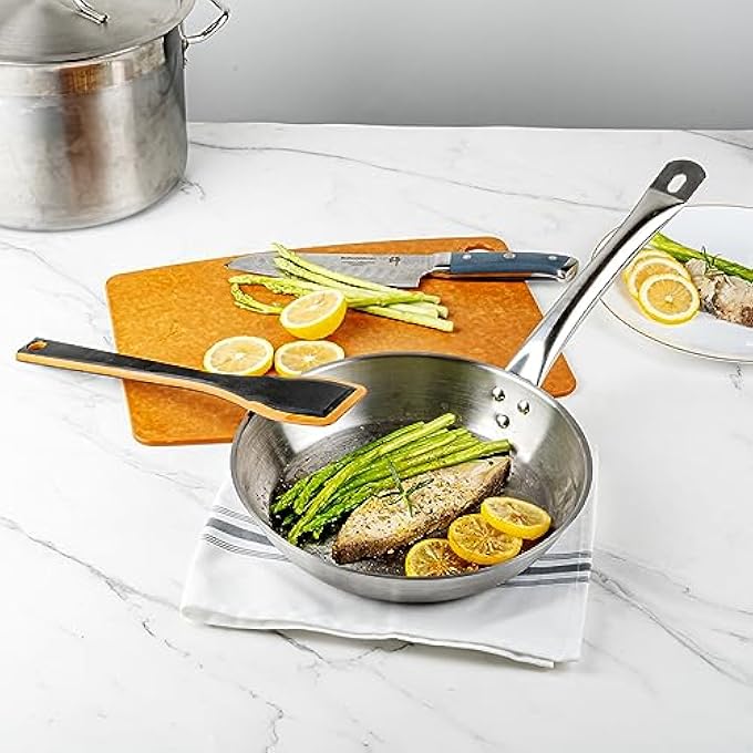 Restaurantware Stainless Steel Induction Ready 10 Fry Pan Small Frying Pan  NonStick  Heavy Duty Professional Commercial Grade  1Ct Box  Met Lux - Image 4