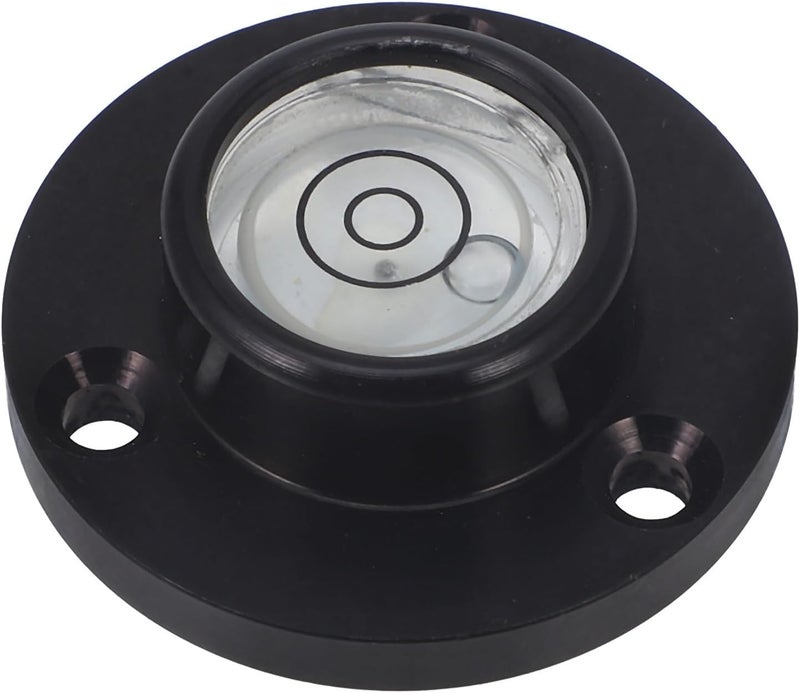 Multi-use round Bubble Level Metal Spirit Level Flange 34x20x12mm Black Frame White Double Circle for Measuring and Leveling Tools - Image 1