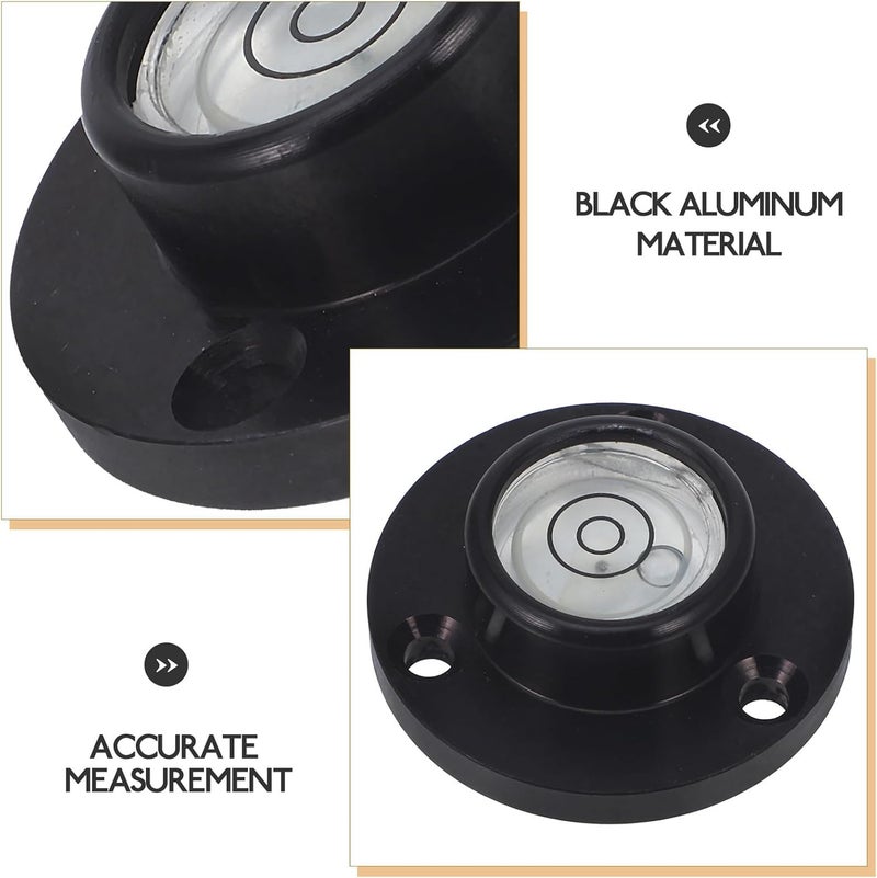 Multi-use round Bubble Level Metal Spirit Level Flange 34x20x12mm Black Frame White Double Circle for Measuring and Leveling Tools - Image 3